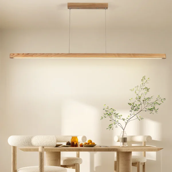 LED Dimmable Wood Pendant Light for Sloped Ceiling - Image 8