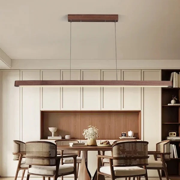 LED Dimmable Wood Pendant Light for Sloped Ceiling - Image 6