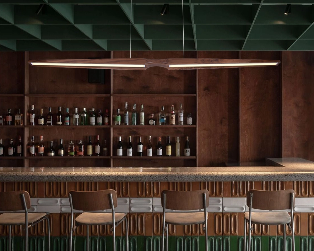Wood Pendant Light for bar
