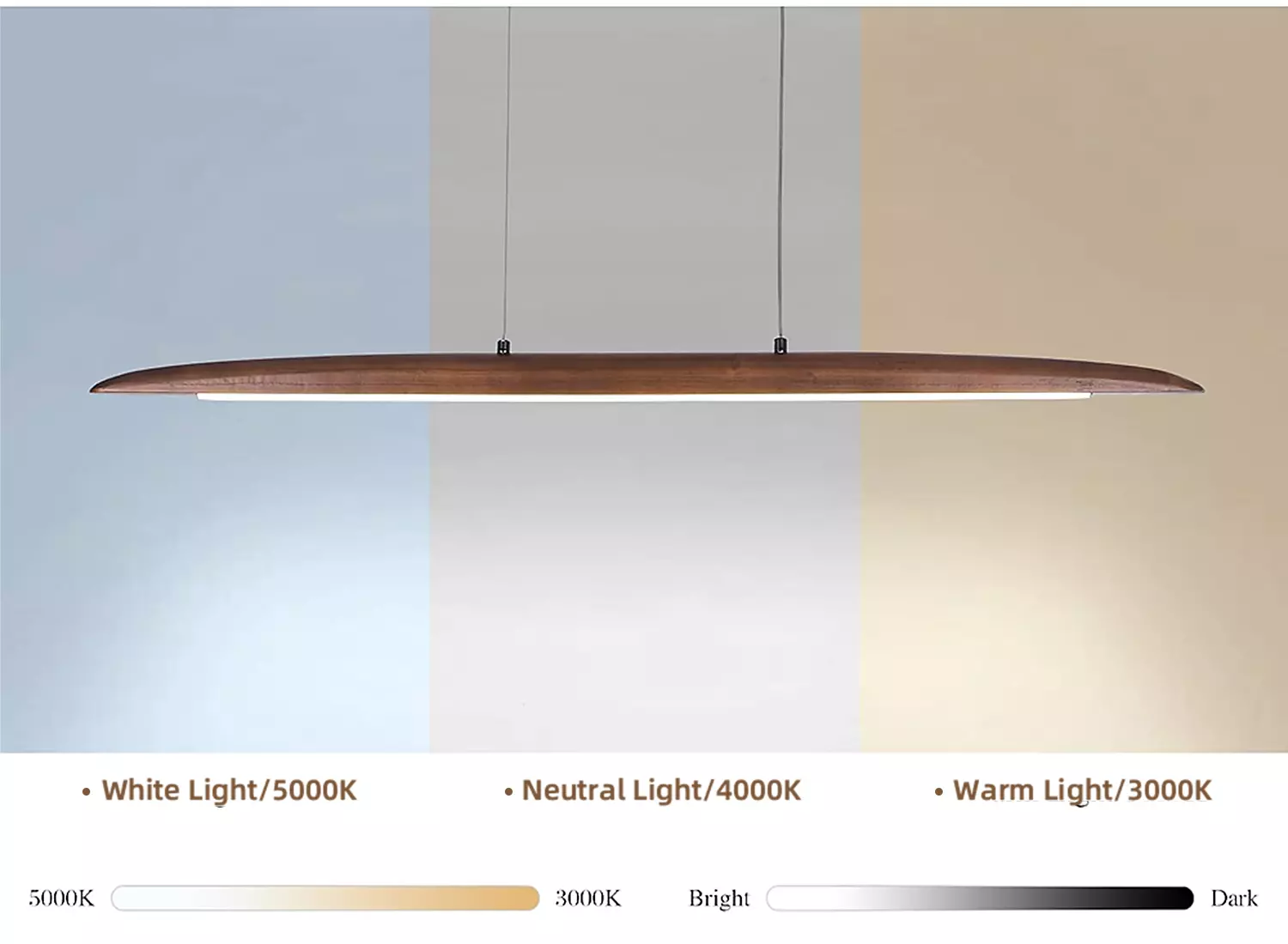 dimmable wooden pendant lighting