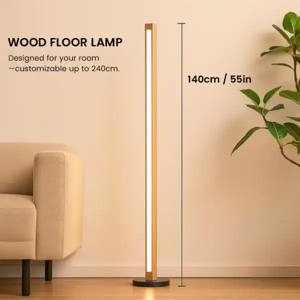 floor standing wooden lamp