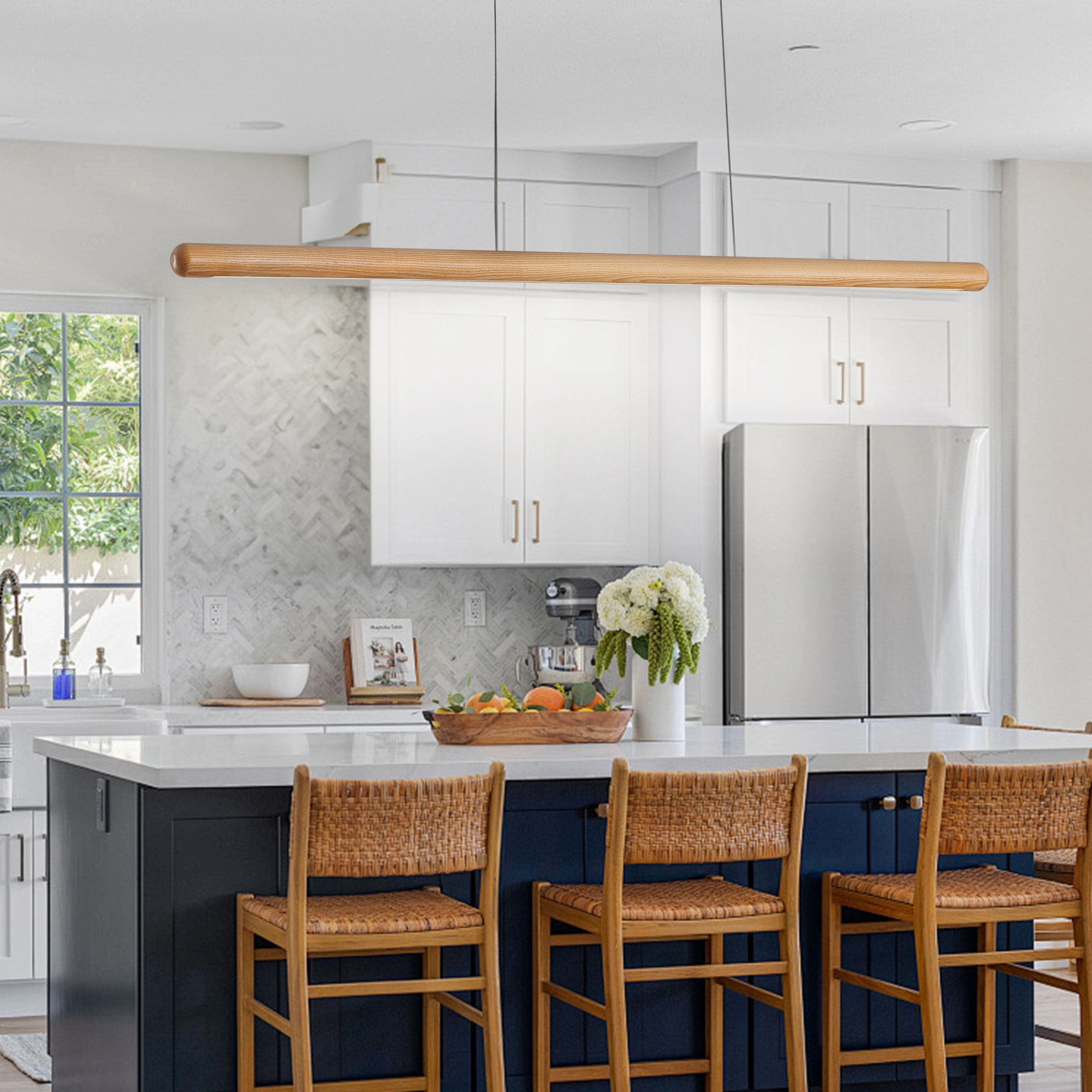 pendant island kitchen lights wooden