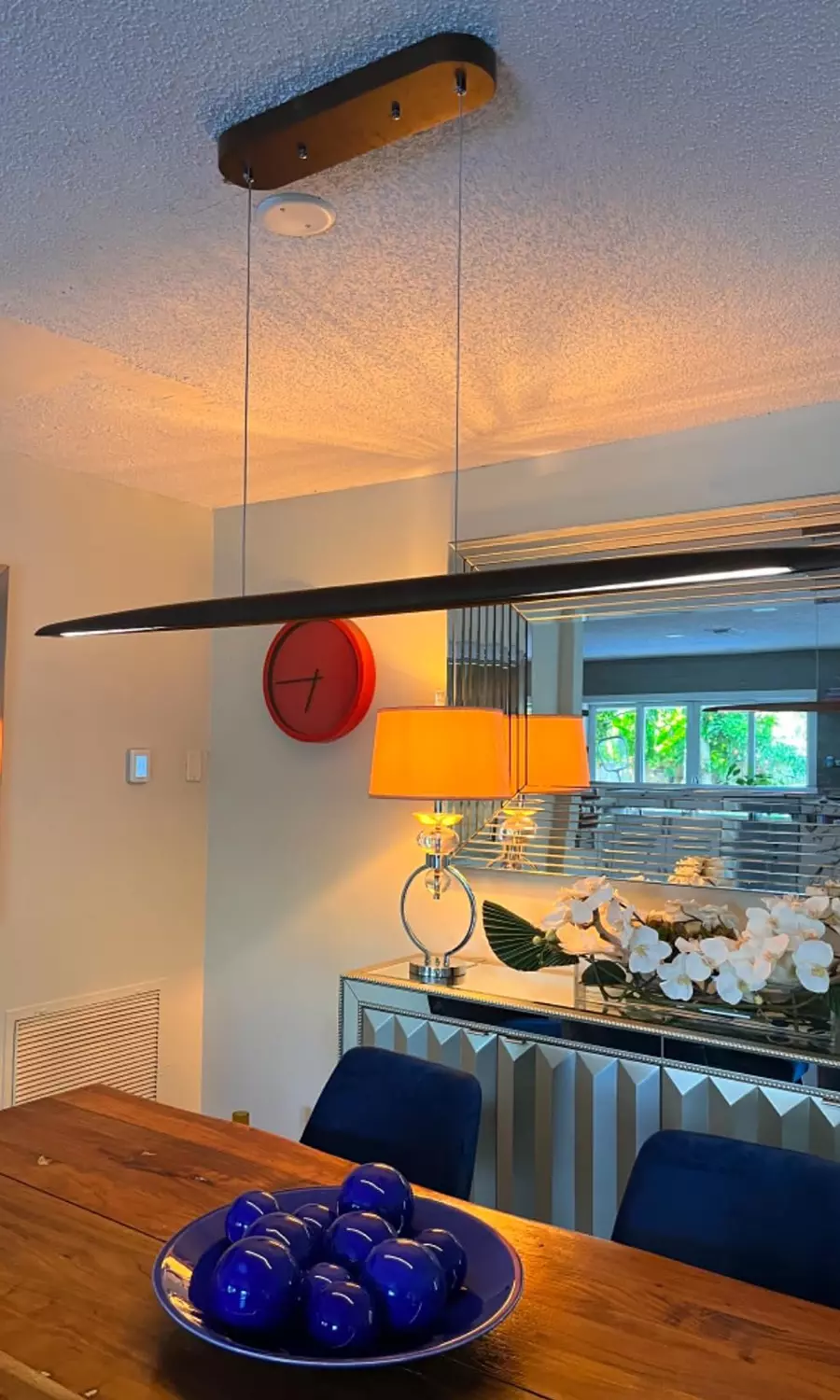 wood dinning room pendant light