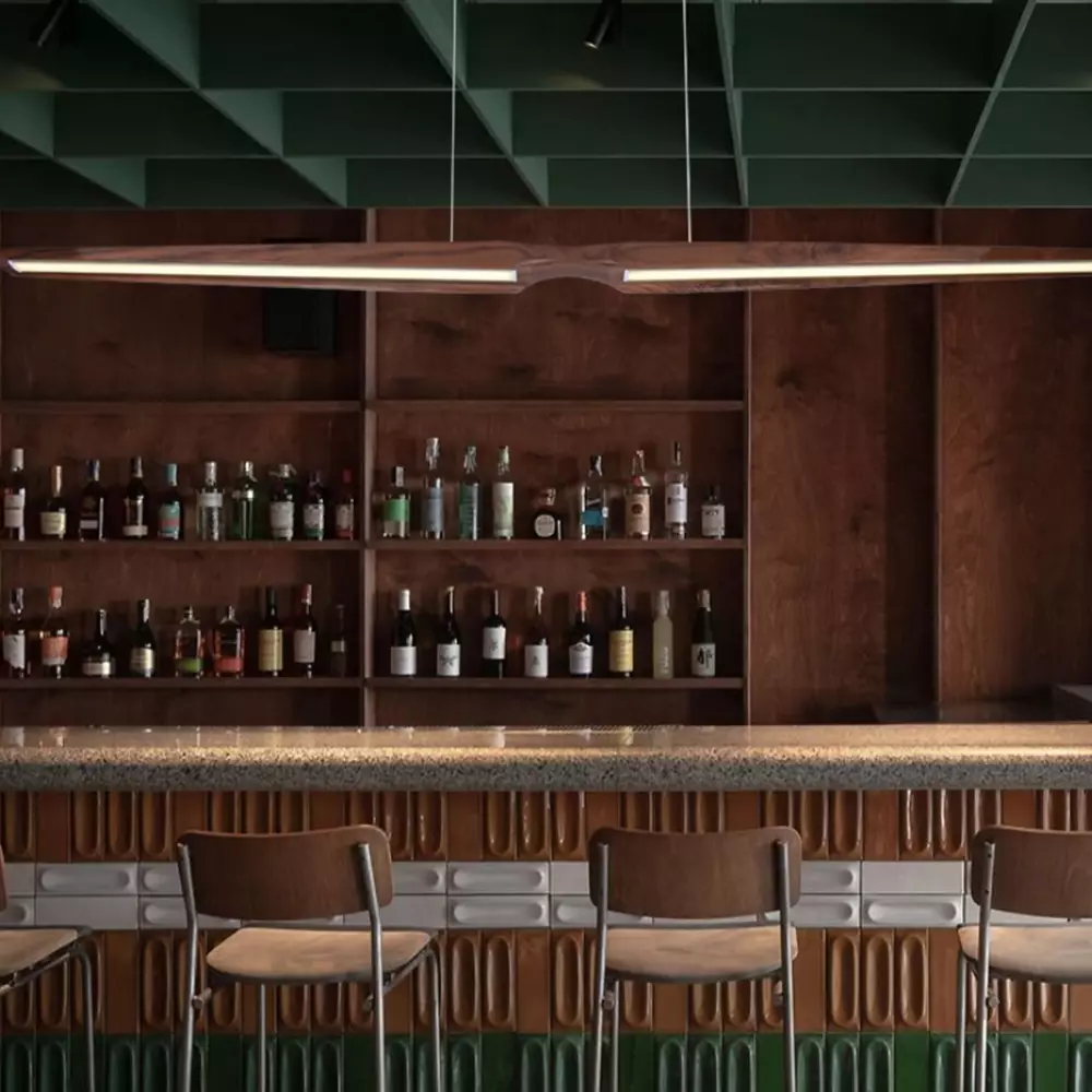 wooden bar linear Chandelier