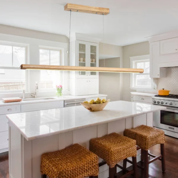 wooden pendant kitchen island light