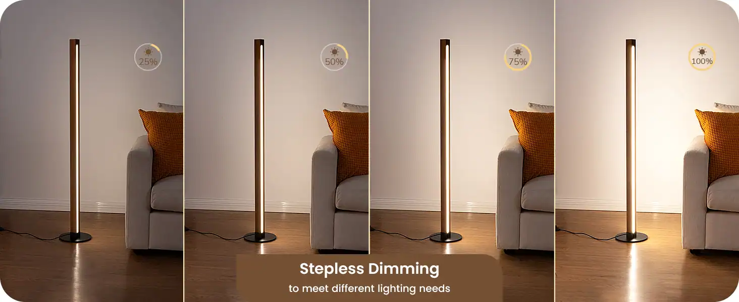 dimming free standing wooden lamps